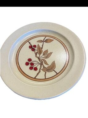 Anchor Hocking Ironstone Wild Cherry Dinner Plate MINT Mid Century Modern